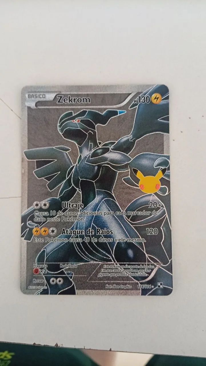 Carta de Pokemon Zekrom 25 anos 