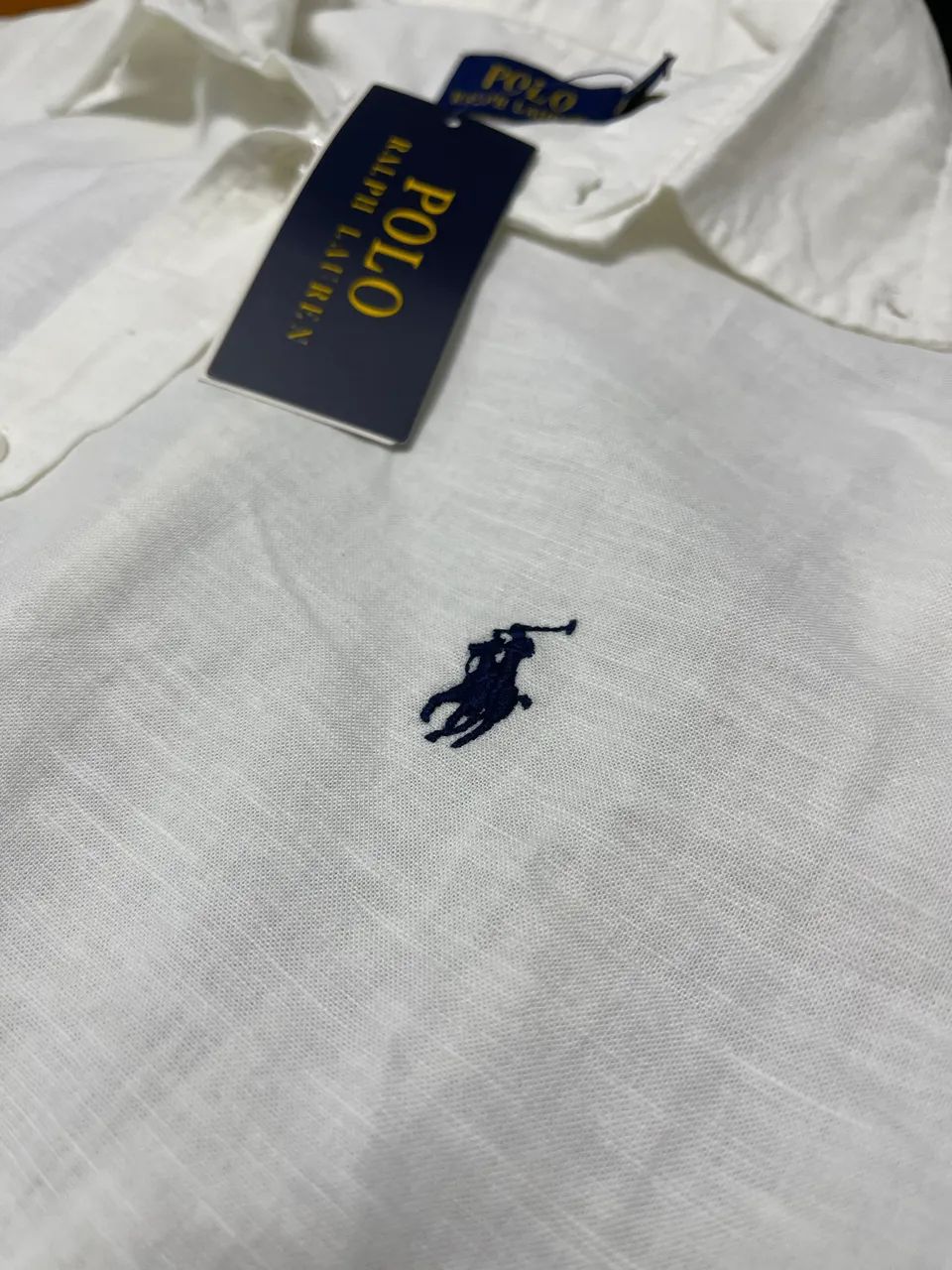 Camisa de Linho Polo Ralph Lauren Branca - Foto 2