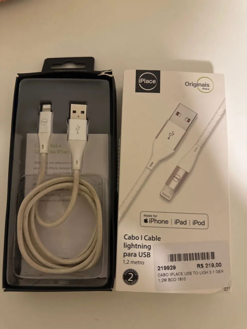 cabo iplace lightning para usb 1,2m