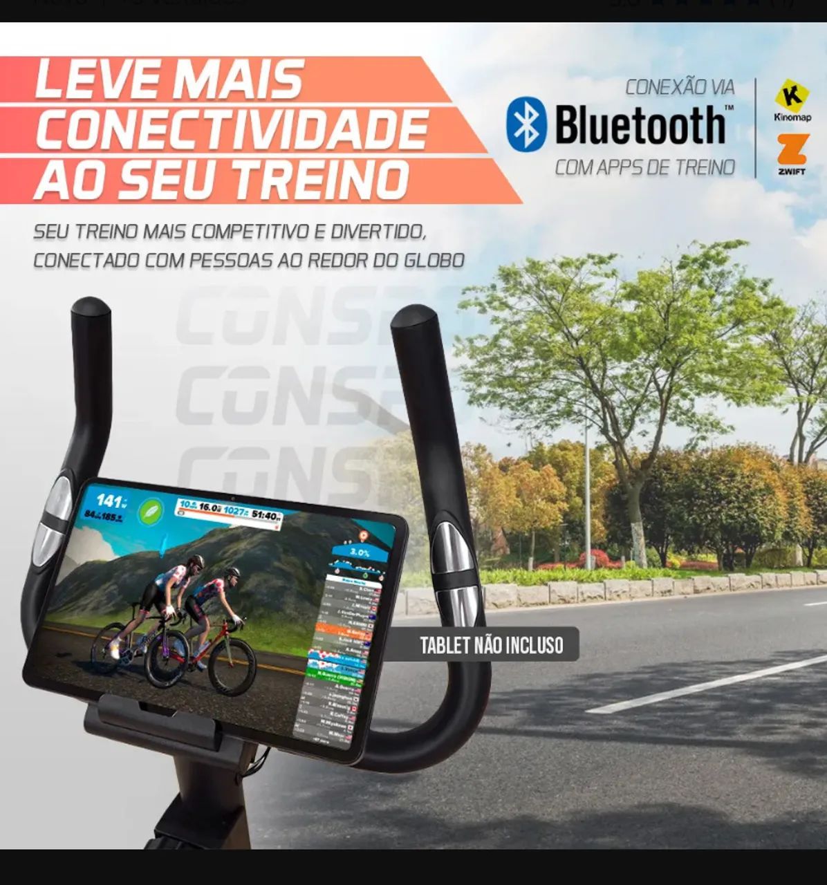 Bicicleta Ergométrica V-1000 Connect Consport  - Foto 2