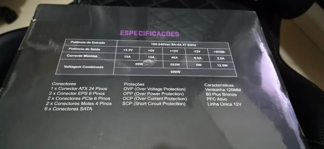 Fonte para PC Thunder 600 (lacrado) - Foto 2