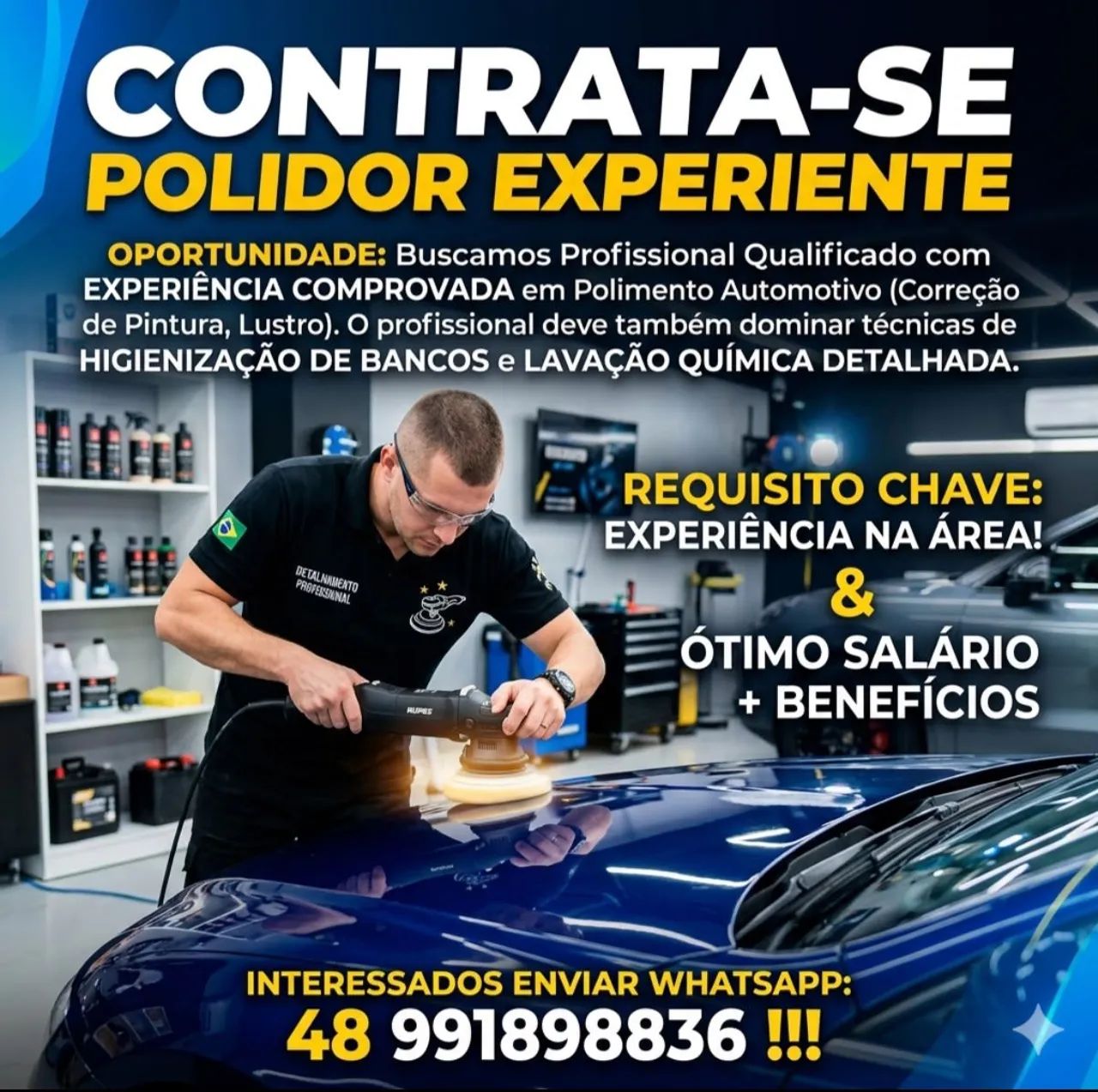 CONTRATA-SE POLIDOR AUTOMOTIVO 