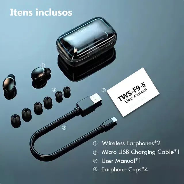 Fone Bluetooth Sem Fio com Display Digital e Power Bank - Foto 2