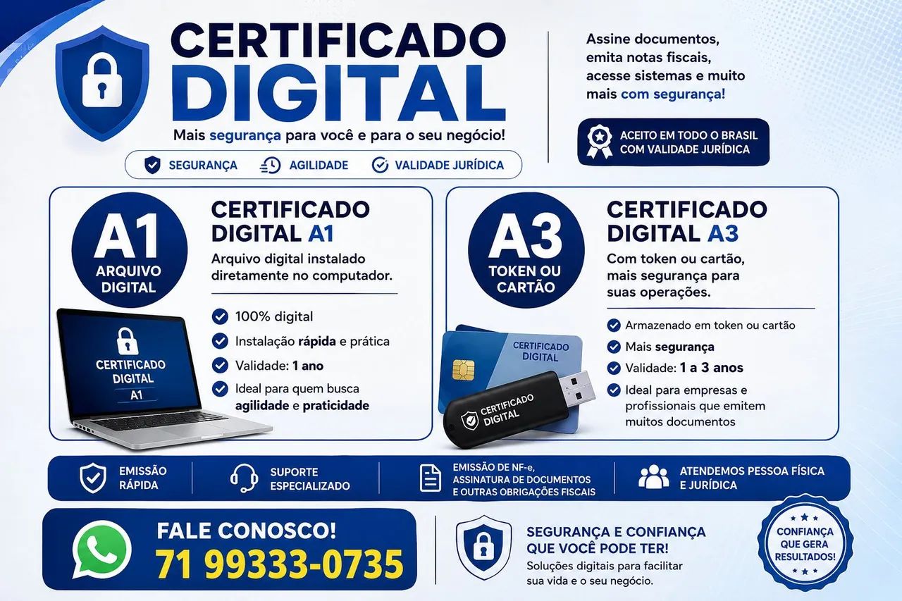 CERTIFICADO DIGITAL A1 E A3