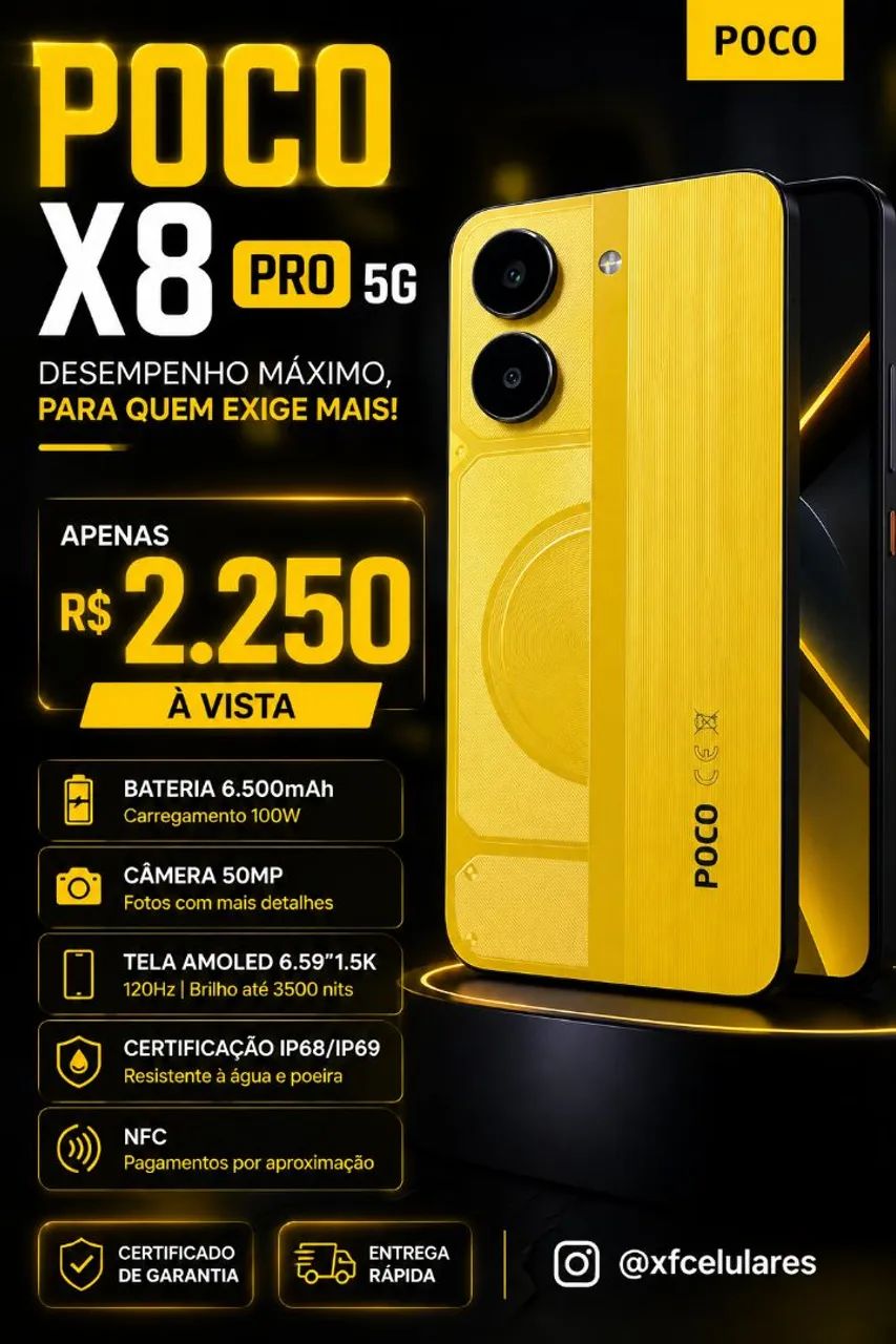 Poco X8 Pró 5g Lacrados!!! Mega Promoção!!!