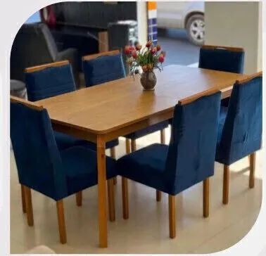 Mesa Candian Laminada com 6 Cadeiras 1,60m