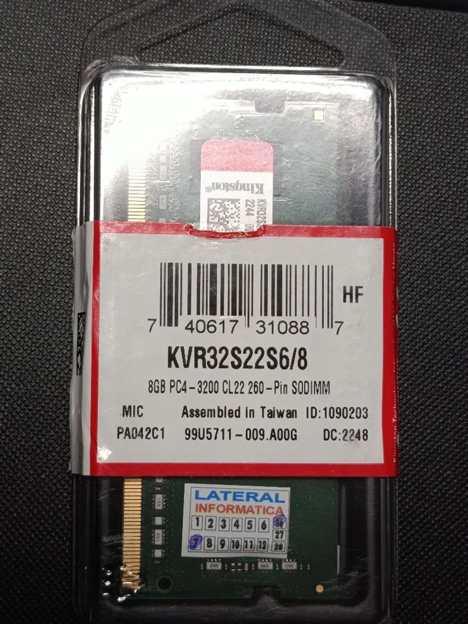 Memória ram 8 GB DDR 4 - Kingston 