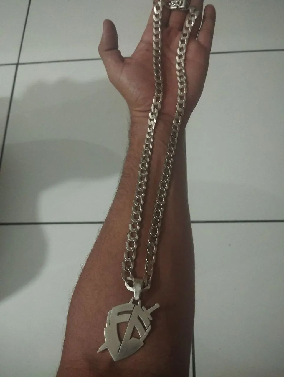 Cordão de prata 10mm 70 cm 80gr  - Foto 4