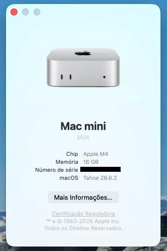 Apple Mac Mini M4 16gb/256gb SSD - 3 meses de uso. - Computadores