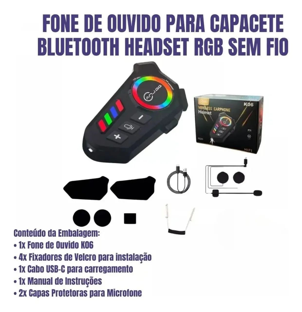 FONE CAPACETE BLUETOOTH  - Foto 4