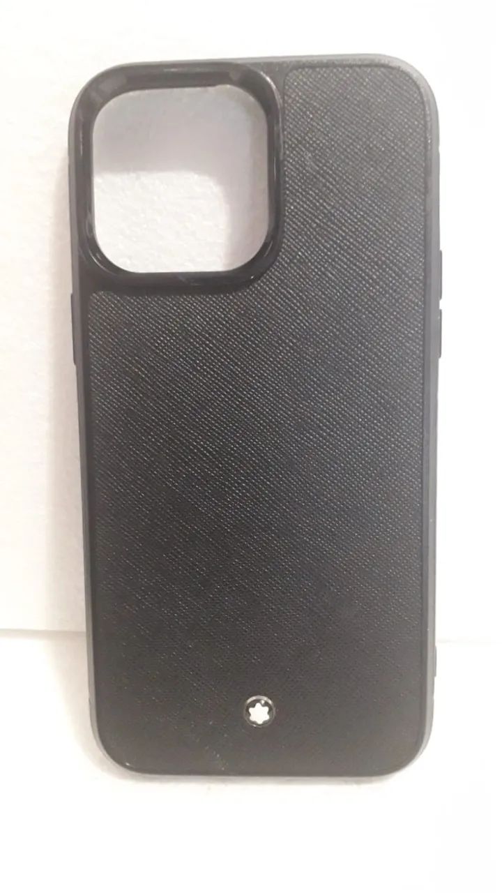 Capa de celular de luxo da Montblanc cor preta Iphone Pro Max super conservada