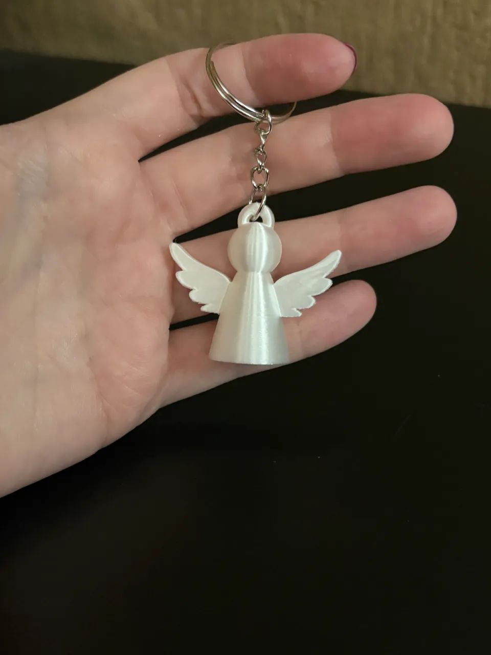 Chaveiro Mini Anjinho Branco Simples  - Foto 2