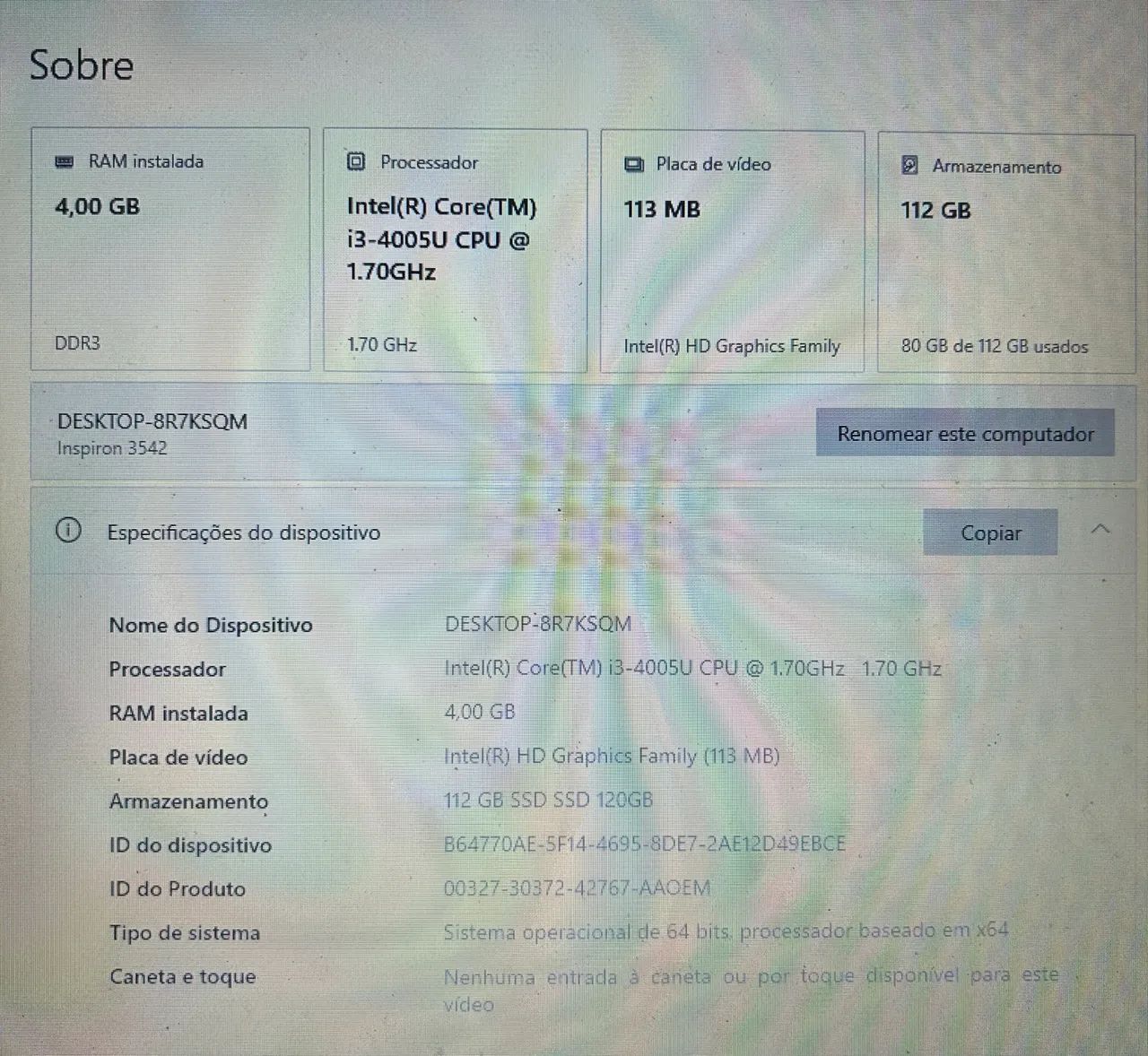 Notebook Dell Intel Core i3-4005U Usado - Foto 2