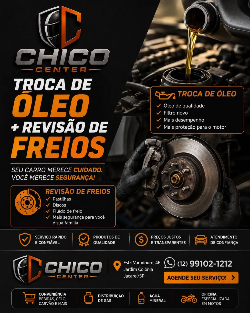 Troca de Óleo e Revisão de Freios com Qualidade | Chico Center Jacareí