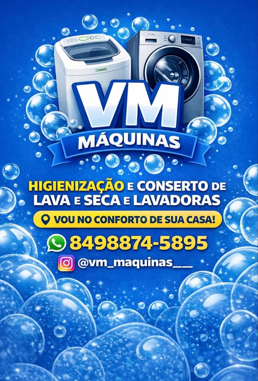 Conserto de Lava e Seca e máquinas de lavar, higienização. 
