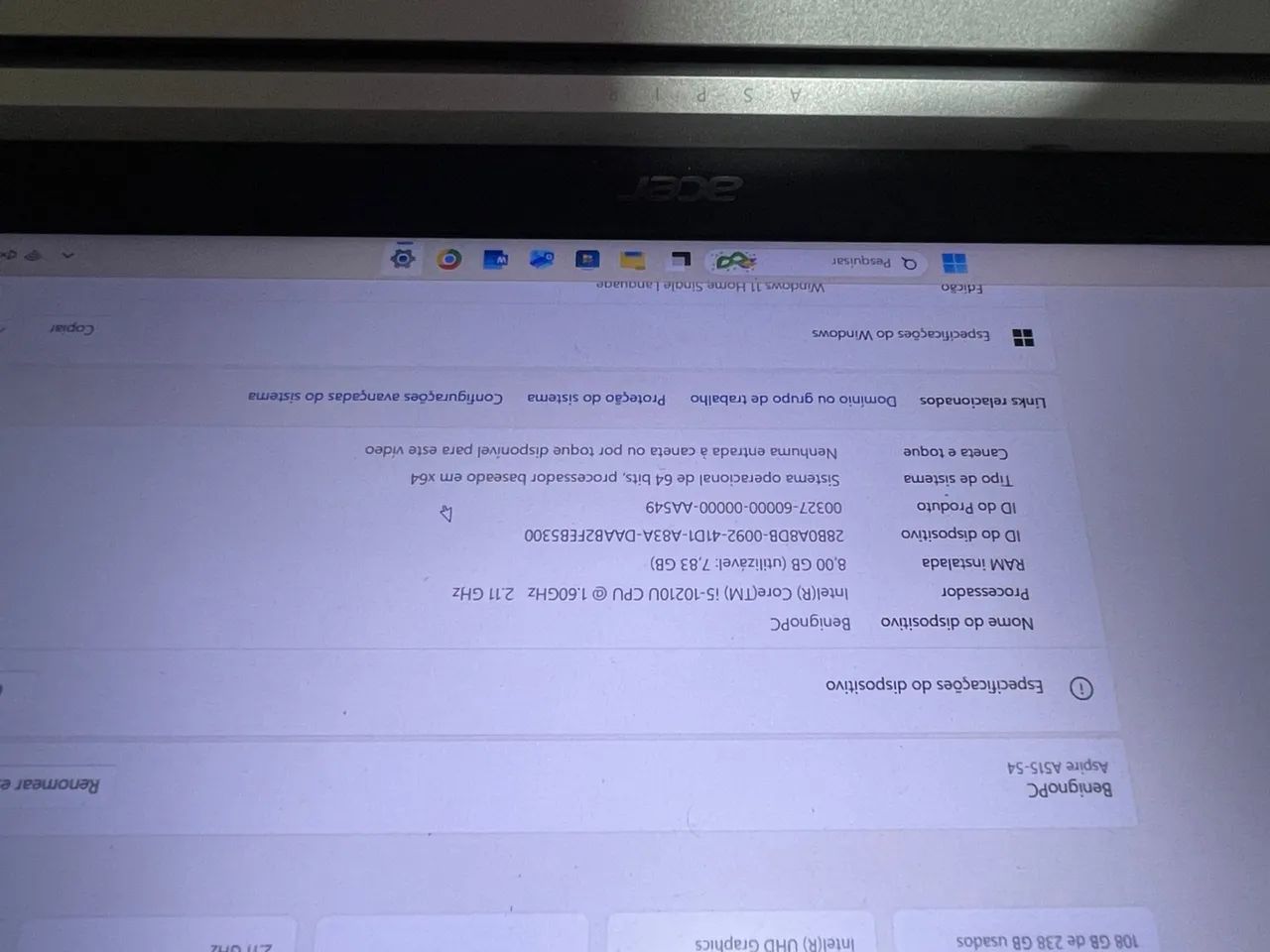 VENDO NOTEBOOK ACER ASPIRE 5 - Foto 4