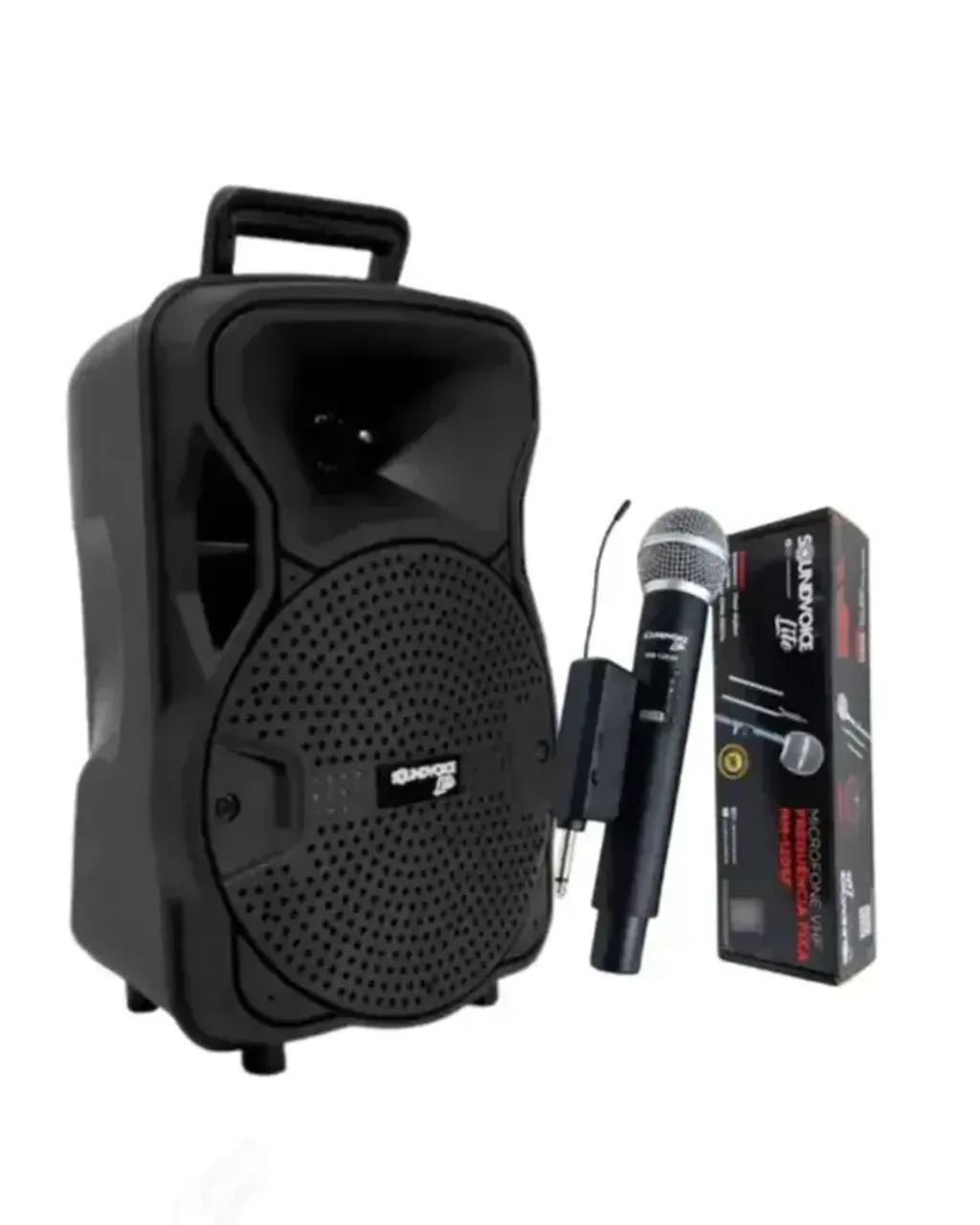 KIT CAIXA SOUNDVOICE CA80 + MICRCOFONE SEM FIO VHF - Esquenta black friday
