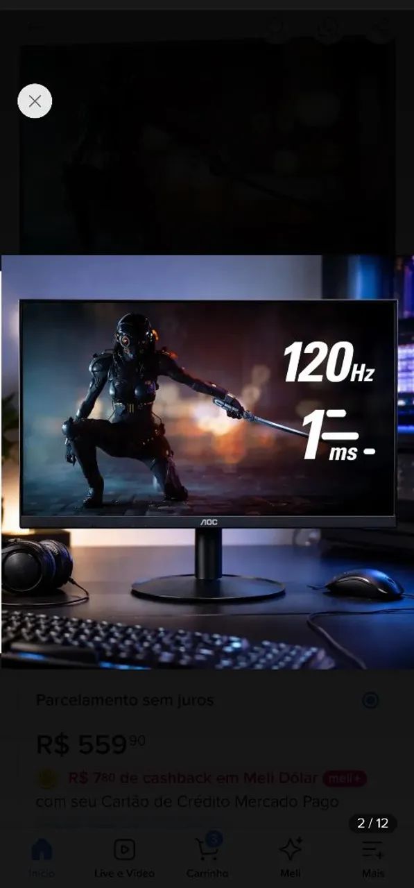 Monitor gamer Aoc Série B30 21.5'' Full Hd - Foto 2