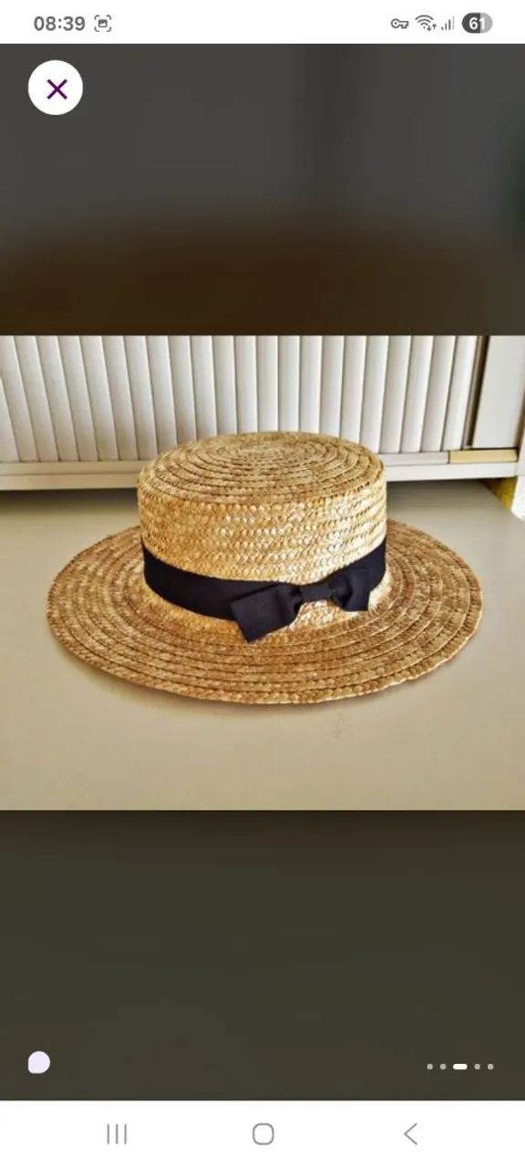 Chapeu De Palha feminino  - Foto 3