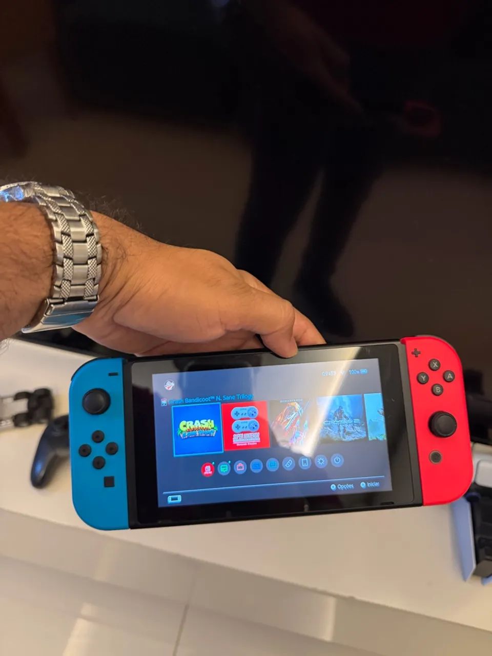 NINTENDO SWITCH + JOY-CON + DOCK + CONTROLE + CASE COMPLETA | IMPECÁVEL