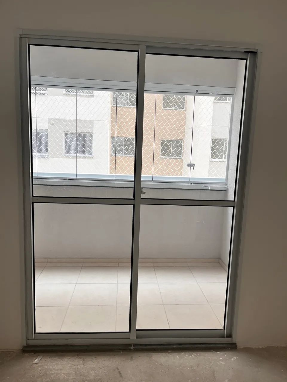 Porta de correr em alumínio branco -  2 folhas  - Foto 2