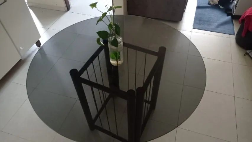 Mesa de vidro redonda