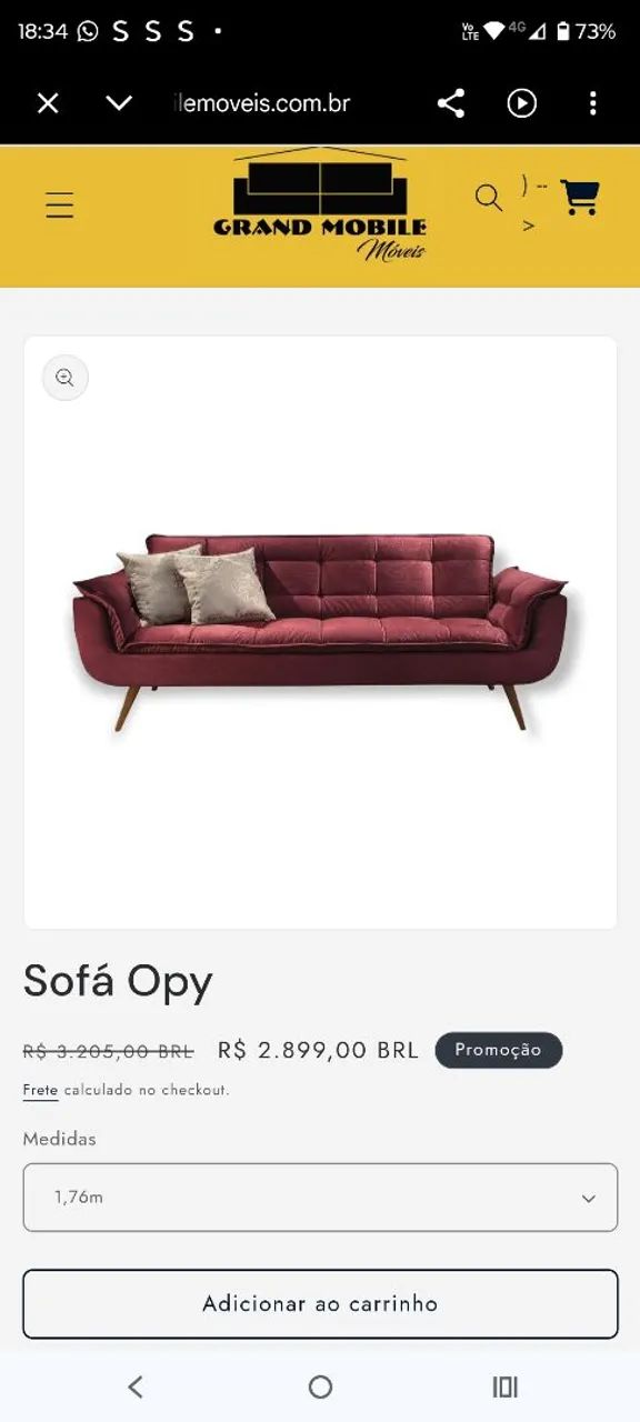 Sofá living, veludo vinho estilo vintage lindo, excelente  - Foto 4