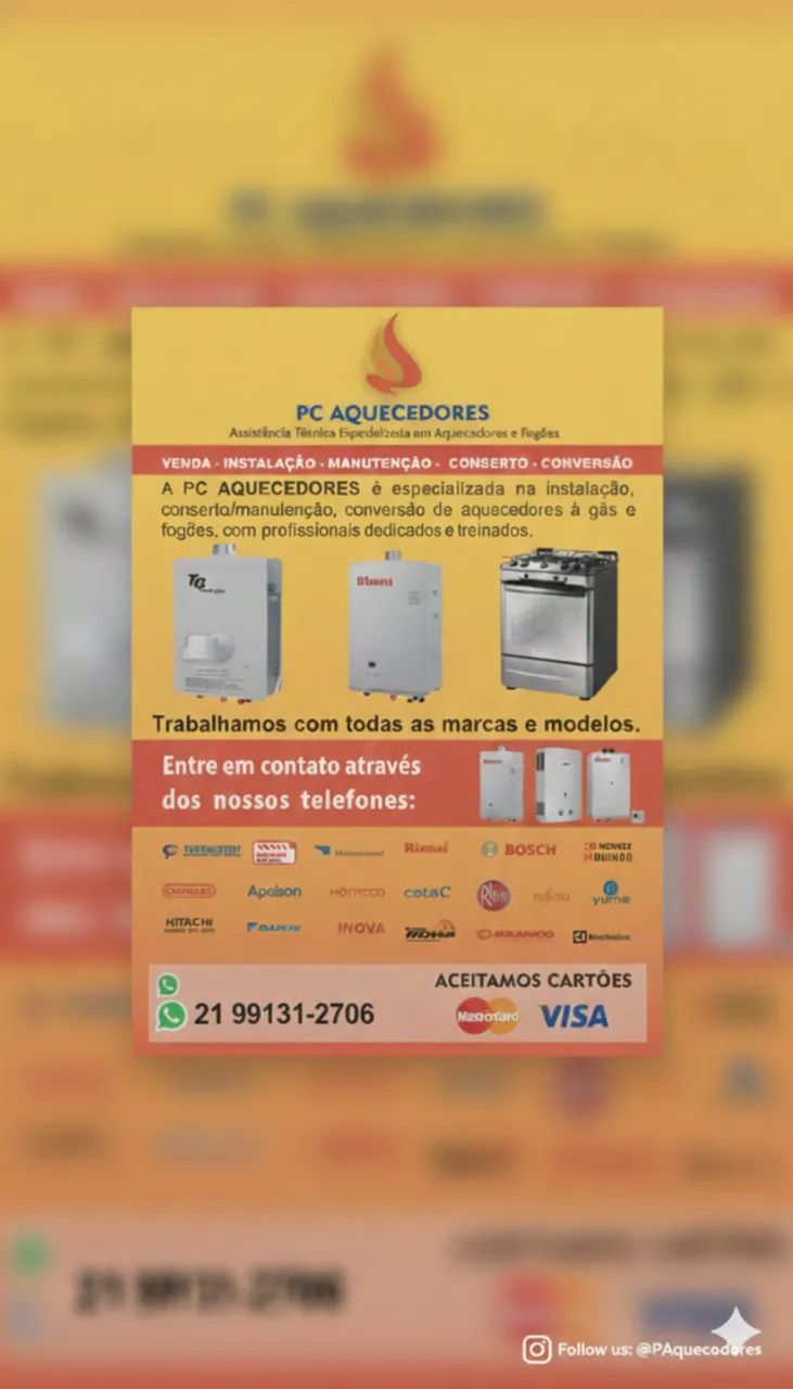 Manutenção de aquecedor a gás