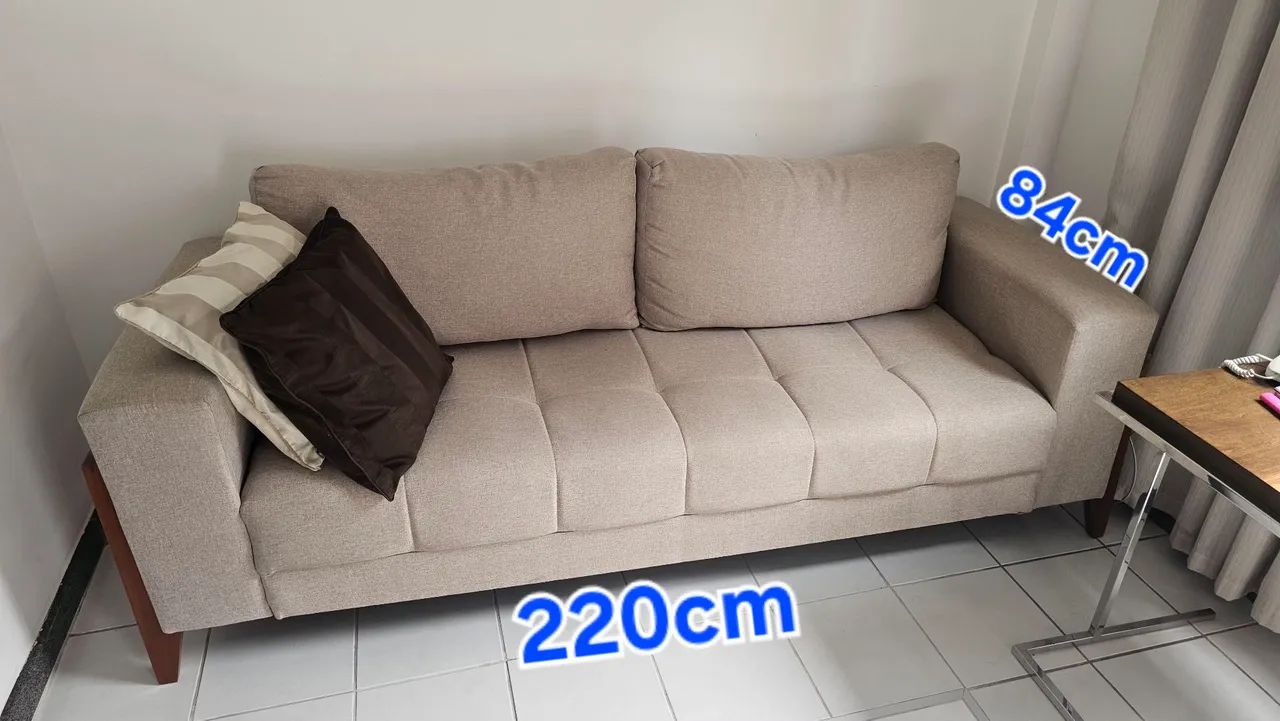 Sofá de linho luxo semi novo  - Foto 2