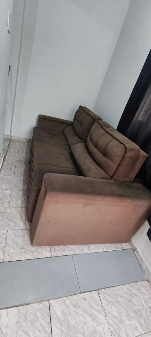Sofá retrátil - Marrom escuro - Foto 4