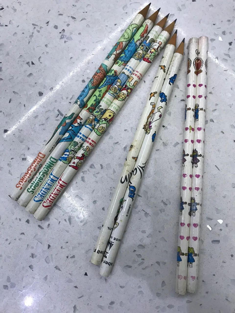 Lápis antigo Faber Castell e Labra anos 80/90 Dinossauros e Duendes 