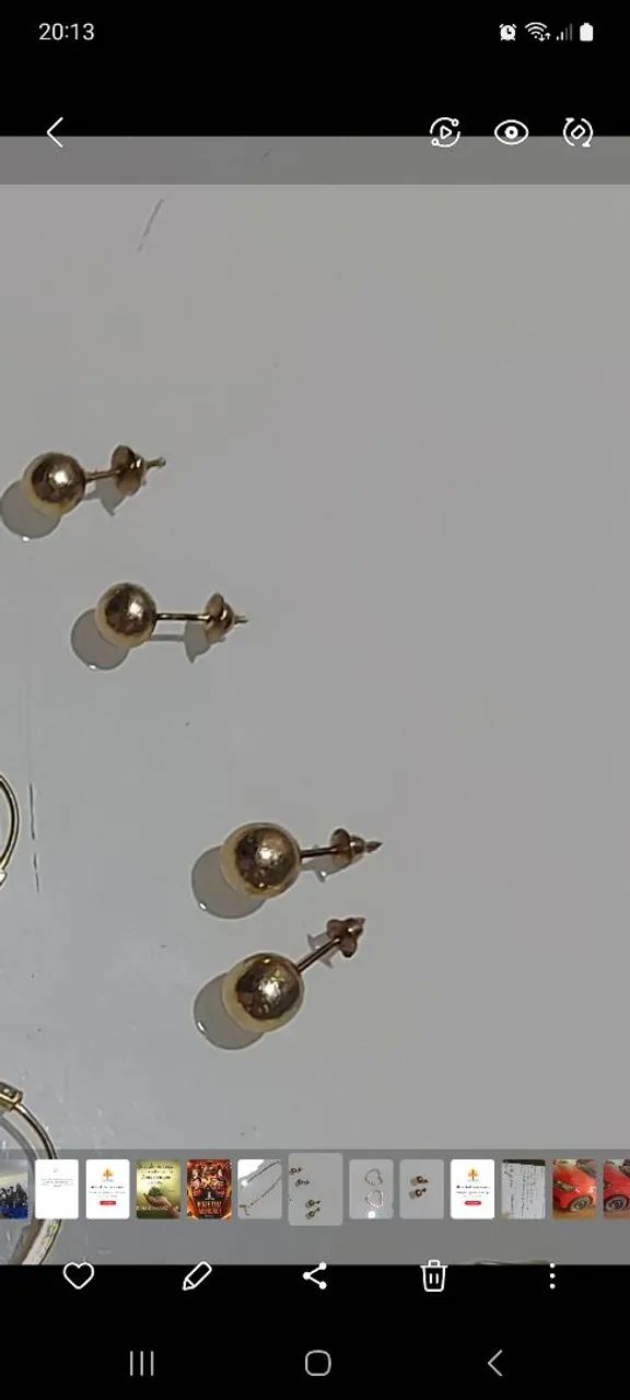 Brinco de ouro 18k bolinha  - Foto 2