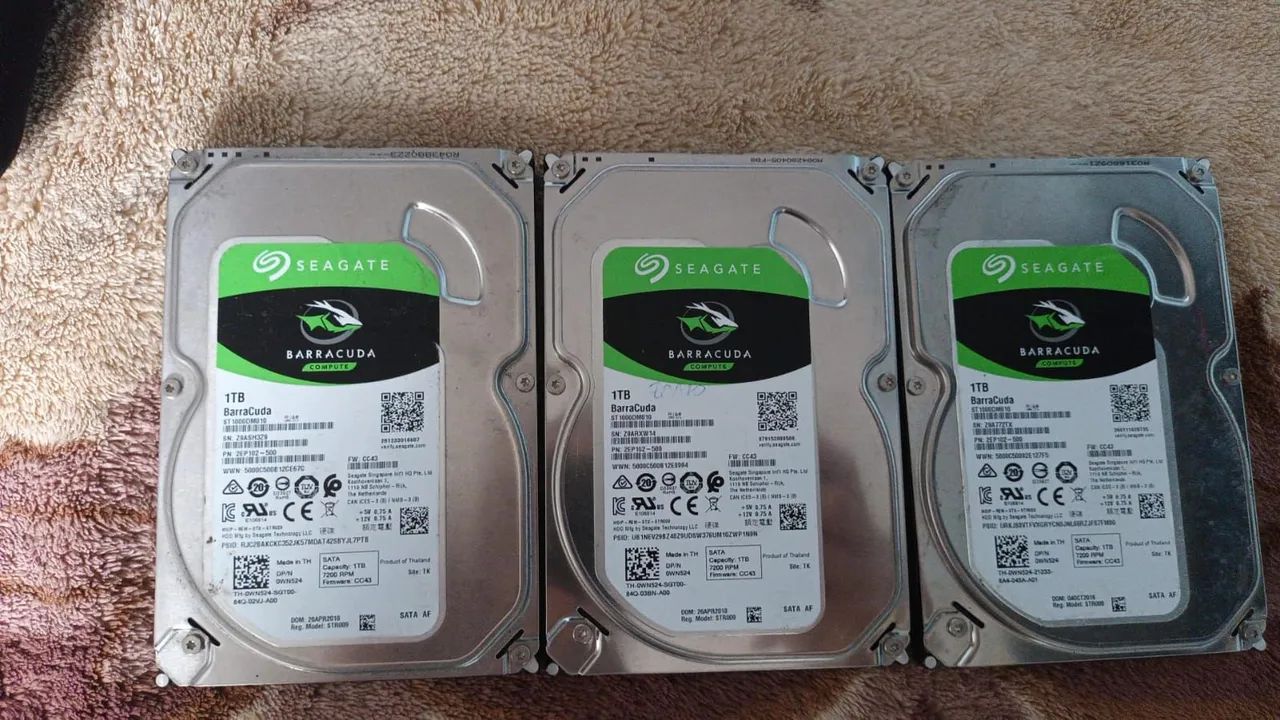 3 unidades HD 1 TB Segate