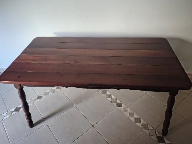Mesa Madeira Imbuia Maciça Retangular 6 lugares 1,60 cm - Foto 2
