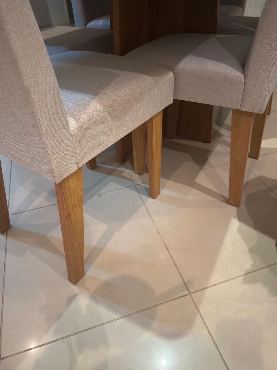 Mesa rectangular 6 cadeiras de vidro com MDF 65576106214659121