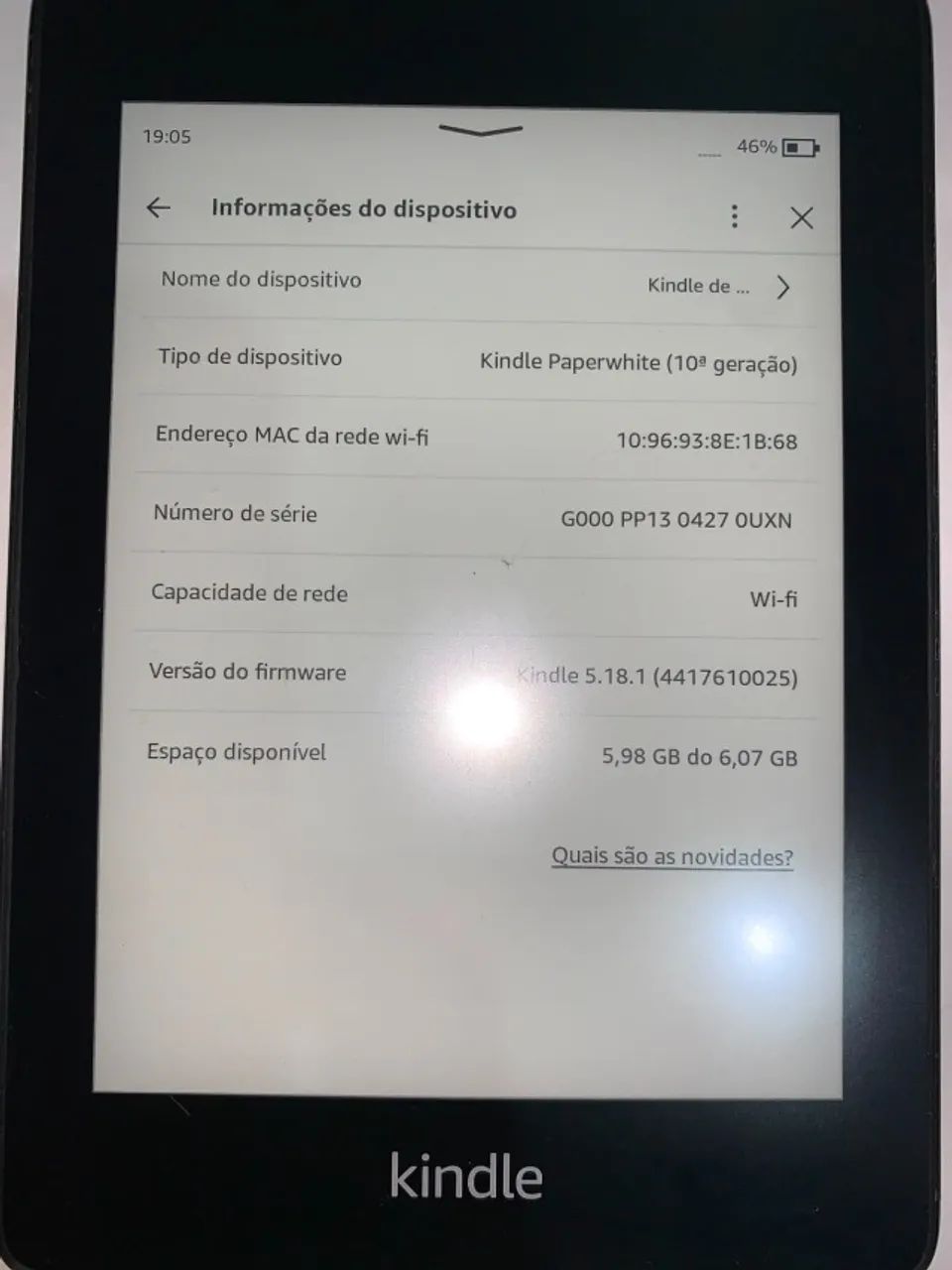 Kindle 10 geração paperwhite em ótimo estado + capa protetora - Foto 2
