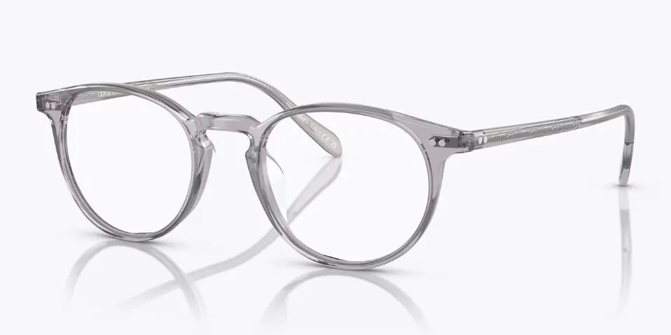 美品　OLIVER PEOPLES Riley-P-CF Limited Óculos Oliver Peoples Riley-R OV5004 1132 Cinza Translúcido