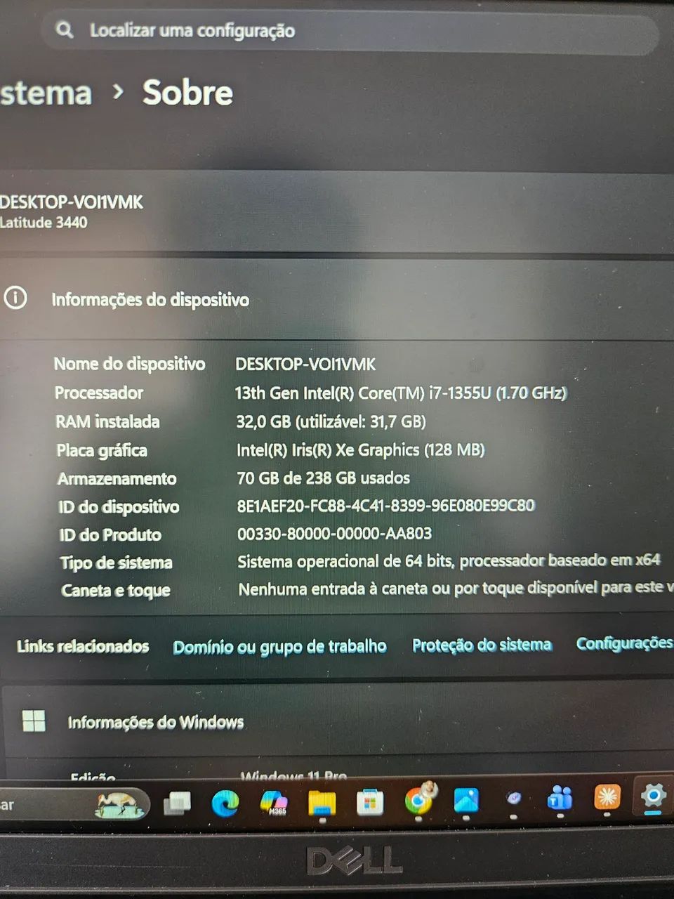 Notebook Dell 32gb de ram i7 de 13th geração - Foto 2