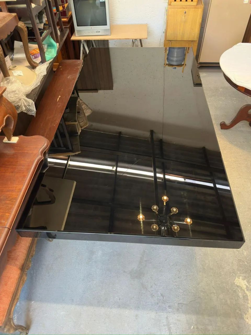 Mesa moderna com tampo em vidro - Foto 2