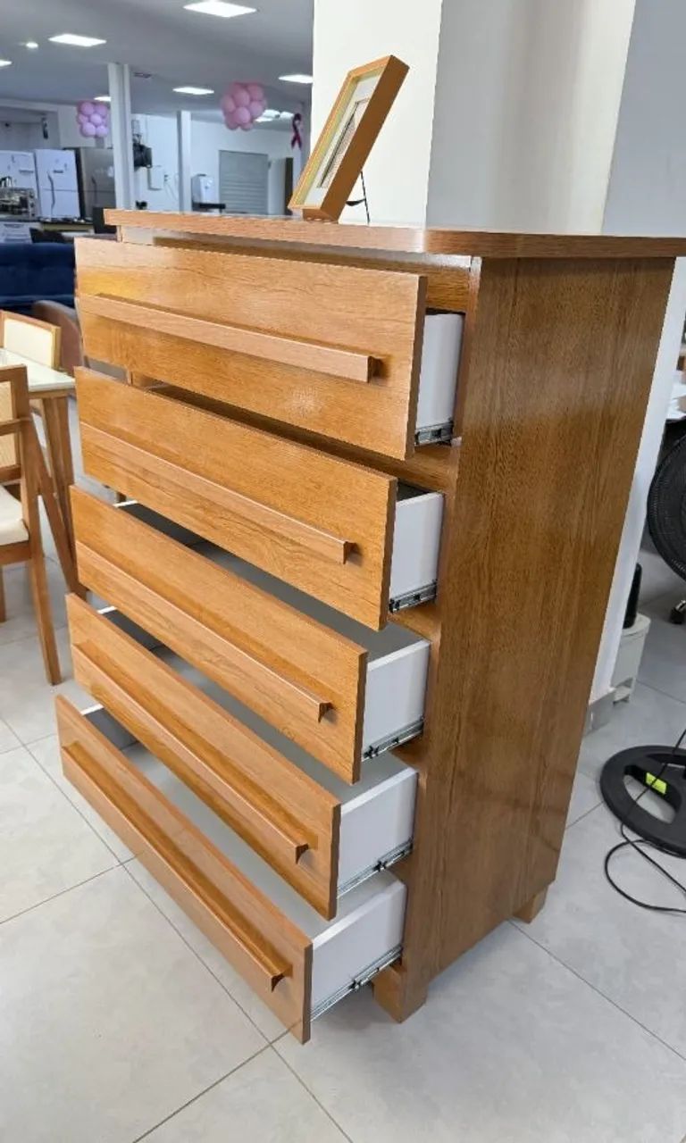 Cômoda Belly 100%MDF 5 Gavetas  Novo - Foto 2