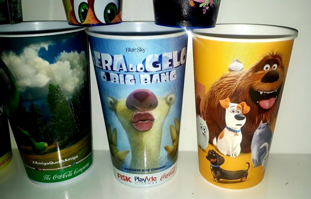 7 copos cinema Pixar, Pets, Era do Gelo, Smurfs, Pica-Pau Cinemark Playarte e Moviecom - Foto 5