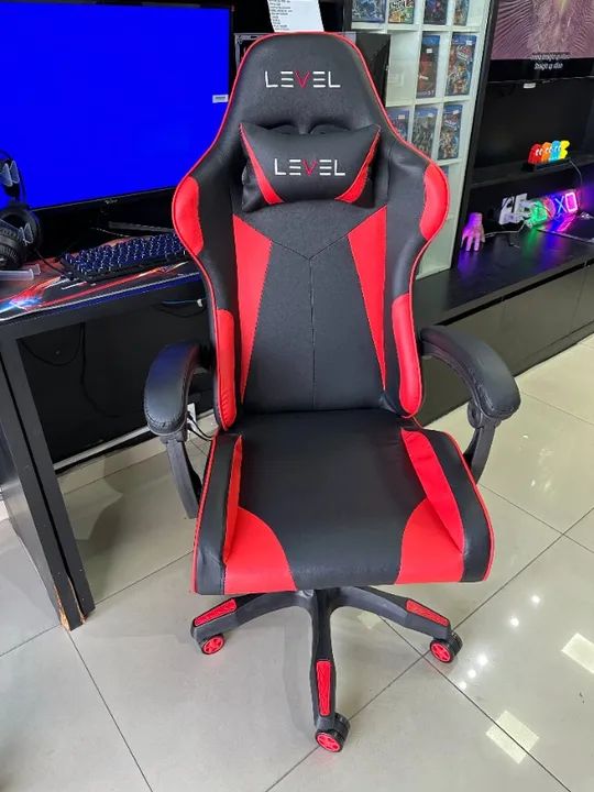 Cadeira Gamer Level com rodinhas e apoio de cabeça - (Lojas Wiki) - Foto 3
