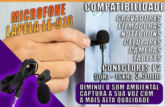 Microfone Lapela para Gravação de Vídeos/Youtubers - Foto 4