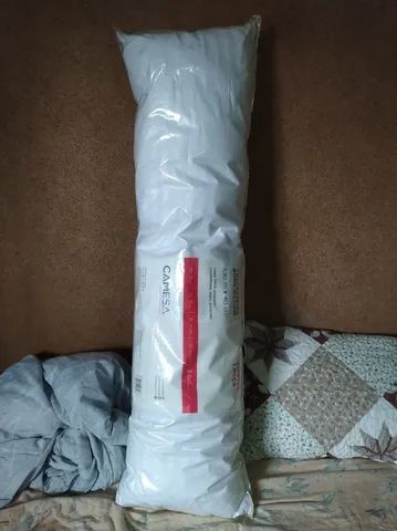 Travesseiro Rolinho Body Pillow - 1,30 m x 40 cm - Branco - Foto 3