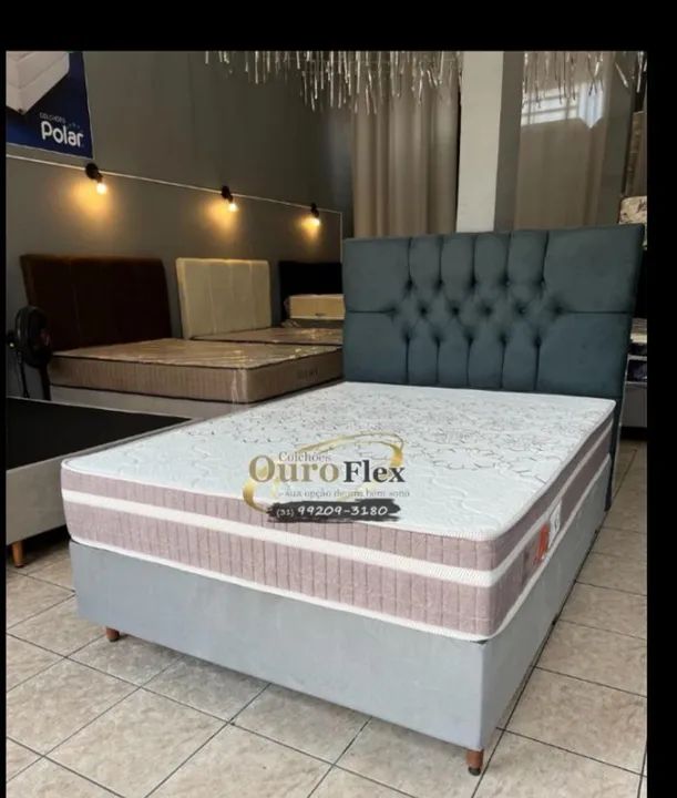 Cama Box Casal+ colchão vip