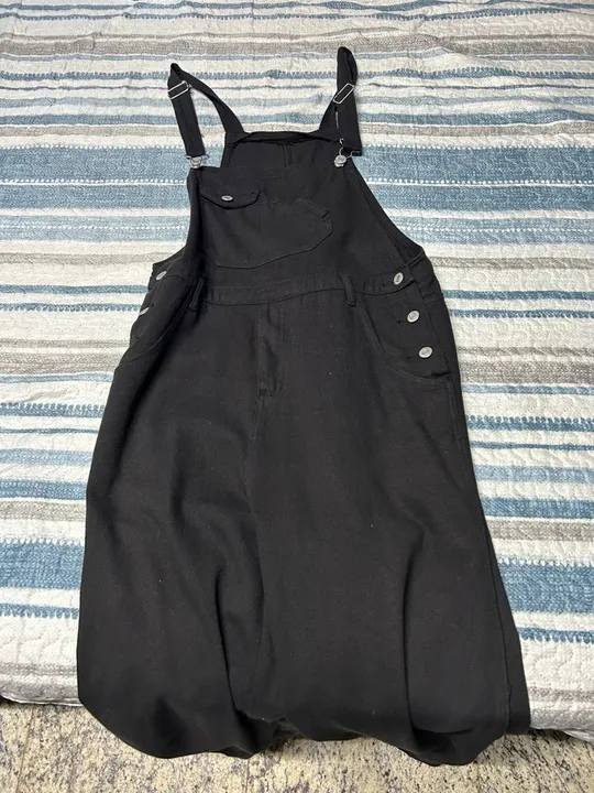 Macacão Jeans Longo Preto - Novo