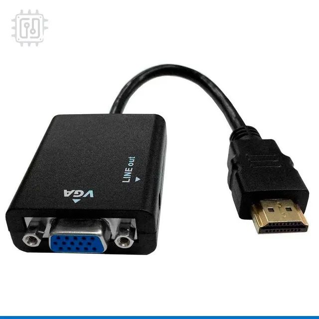 Cabo Conversor Adaptador Hdmi Para Vga Com Áudio P2 Full HD - Foto 4