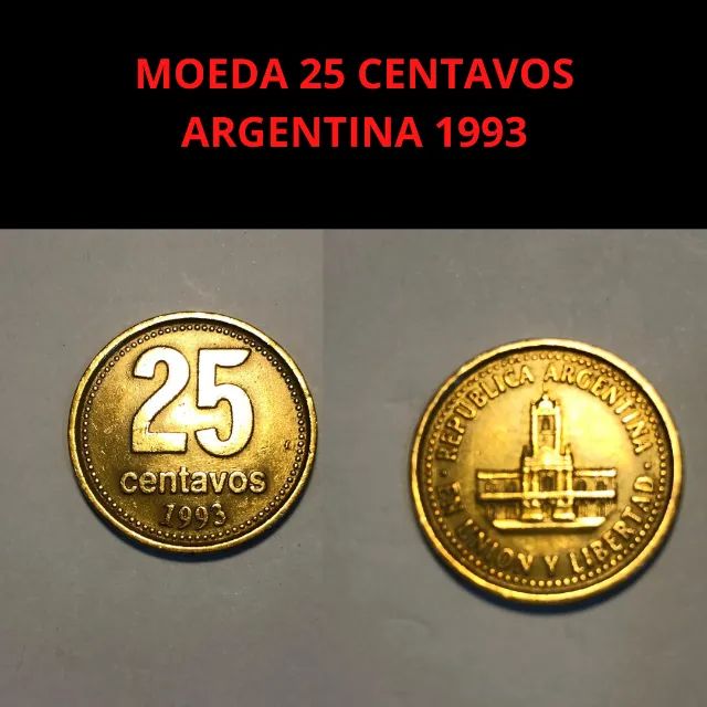 Moeda 25 Centavos Argentina, 1993