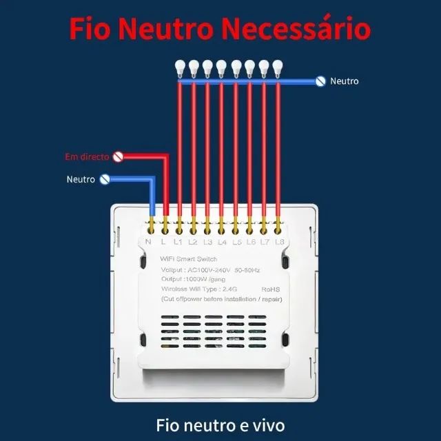 Interruptor Inteligenete Wifi Tuya 6 Botões, Compatível com Alexa - Foto 2