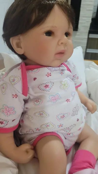 Boneca bebê Reborn com Moisés. - Foto 4